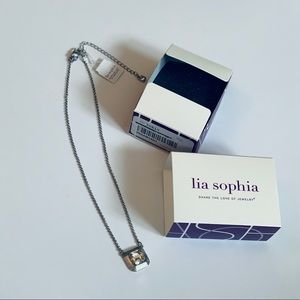NWT Lia Sophia Square-Faceted Crystal Pendant